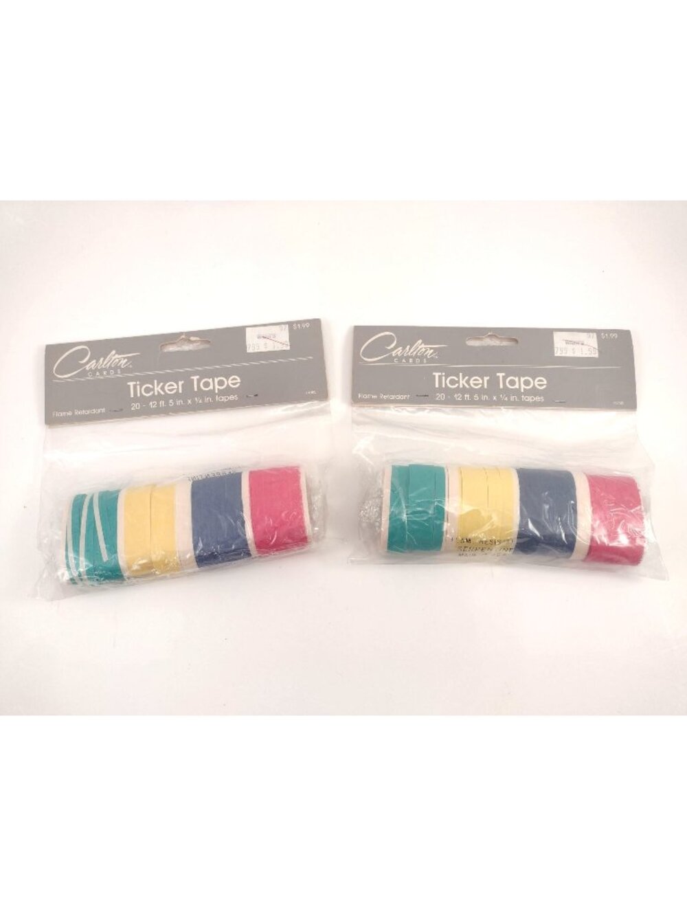 Carlton Cards Ticker Tape 12 Ft 5" x 1/4" Flame Retardant Serpentine Set of 2
